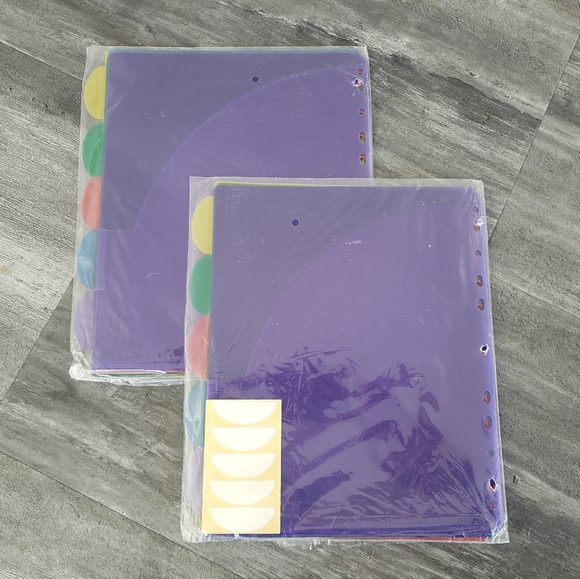 Multicolored 5-Tab Index Divider w/Pocket - Picture 2 of 2